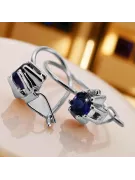 Kolczyki z 925 Srebro 14k 583 z Sapphire vec053s Rosyjski styl Vintage Biżuteria Art Deco